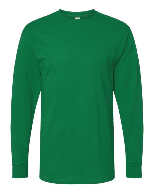 Unisex Gold Soft Touch Long Sleeve T-Shirt — Fine Kelly Green