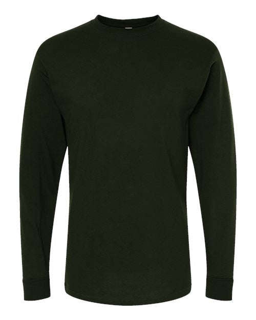 Unisex Gold Soft Touch Long Sleeve T-Shirt — Forest Green