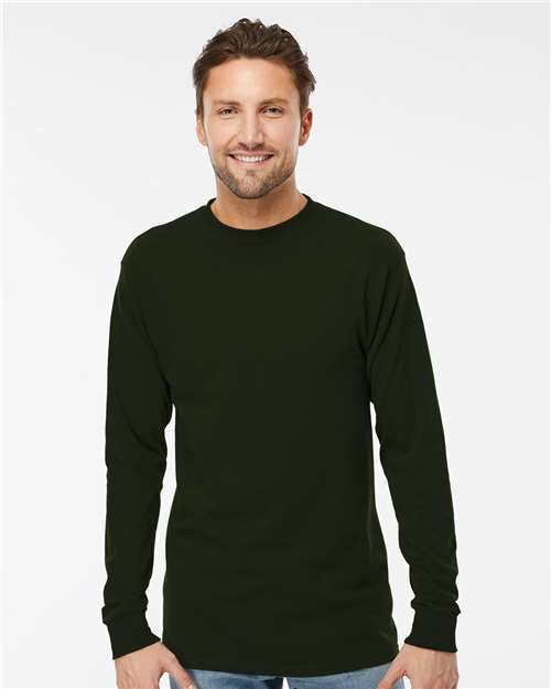 Unisex Gold Soft Touch Long Sleeve T-Shirt — Forest Green