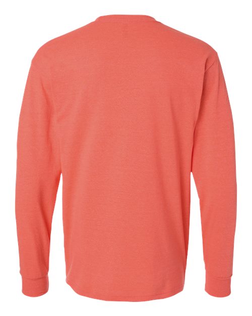 Unisex Gold Soft Touch Long Sleeve T-Shirt — Heather Coral