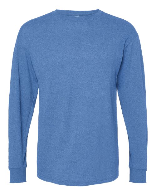 Unisex Gold Soft Touch Long Sleeve T-Shirt — Heather Royal