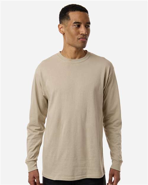 Unisex Gold Soft Touch Long Sleeve T-Shirt — Sand