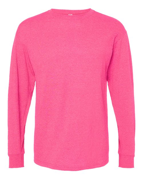Unisex Gold Soft Touch Long Sleeve T-Shirt — Neon Pink