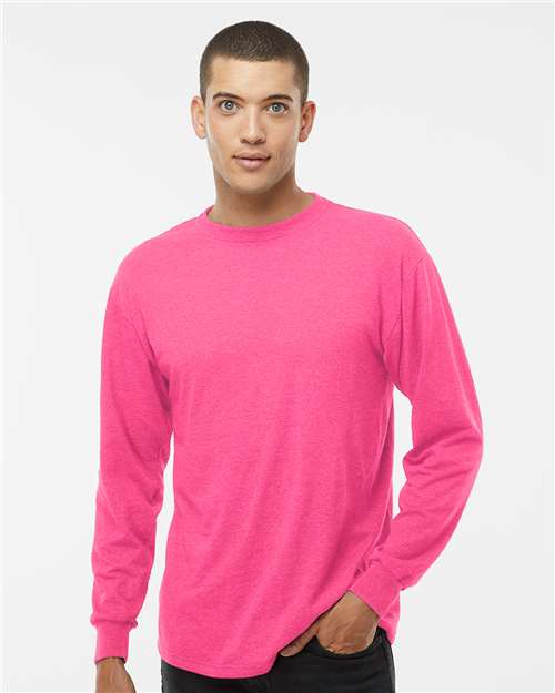 Unisex Gold Soft Touch Long Sleeve T-Shirt — Neon Pink