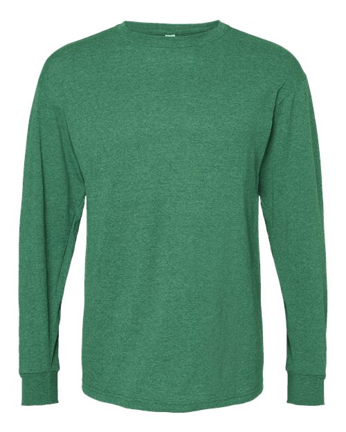 Unisex Gold Soft Touch Long Sleeve T-Shirt — Heather Kelly Green