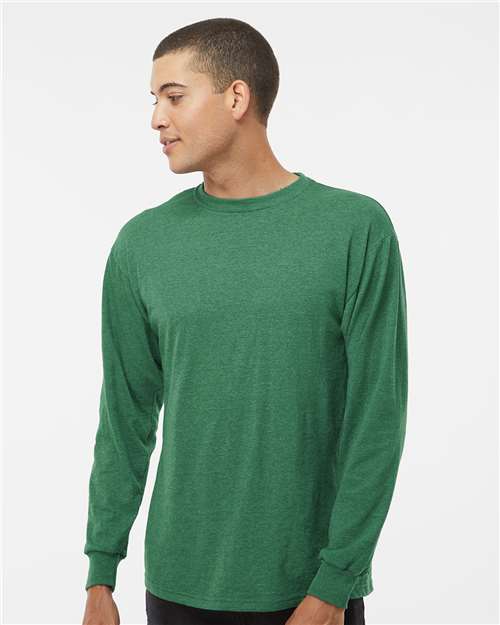 Unisex Gold Soft Touch Long Sleeve T-Shirt — Heather Kelly Green