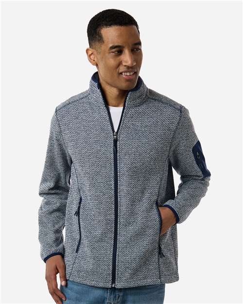 Men's Jasper Full-Zip Fleece Jacket — Classic Navy/ White