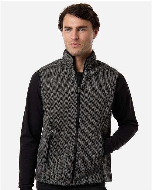 Men's Jasper Jacquard Fleece Vest — Black/ Grey