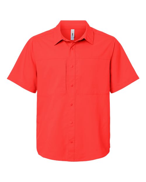 Men's UltraUVP Shoreline Short Sleeve Staff Shirt — Marina Red