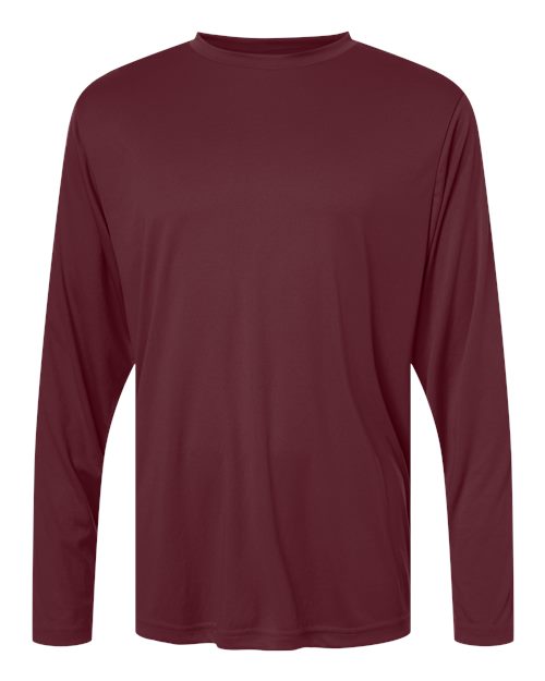 Unisex Capital Long Sleeve Performance T-Shirt — Burgundy