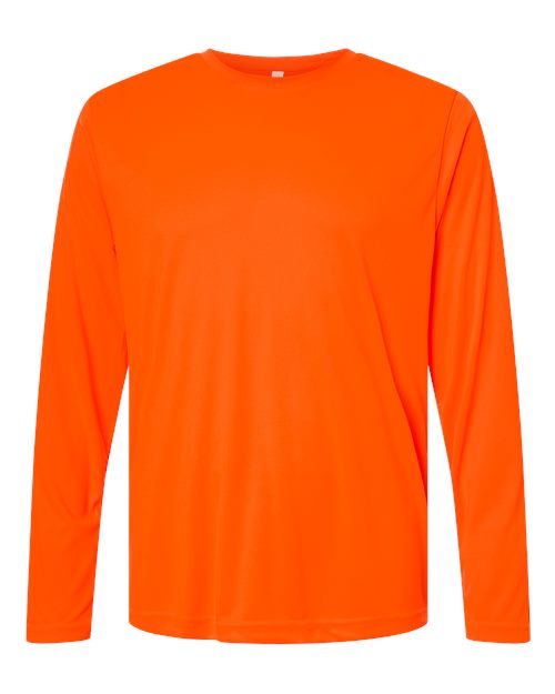 Unisex Capital Long Sleeve Performance T-Shirt — Safety Orange
