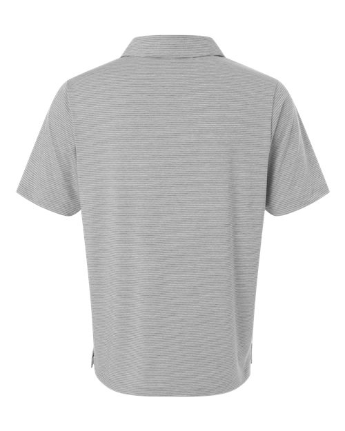 Men's Relay Heathered Stripe Polo — Athletic Heather/ White