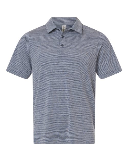 Men's Relay Heathered Stripe Polo — Sport Dark Navy Heather/ White