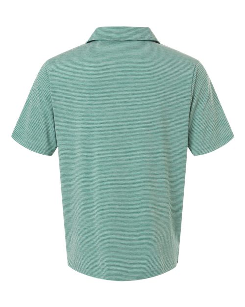 Men's Relay Heathered Stripe Polo — Sport Forest Heather/ White