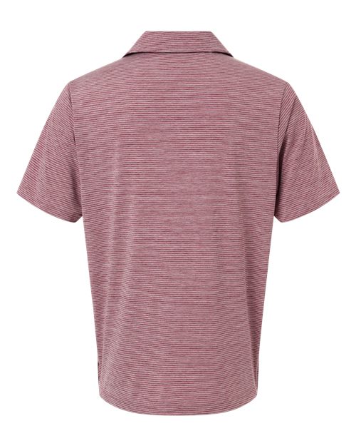 Men's Relay Heathered Stripe Polo — Sport Maroon Heather/ White