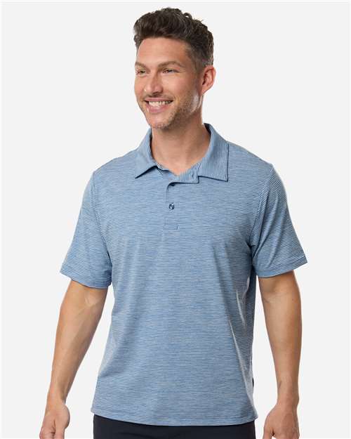 Men's Relay Heathered Stripe Polo — Sport Royal Heather/ White