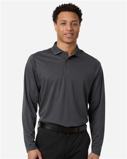 Men's Nova Performance Long Sleeve Pique Polo — Carbon