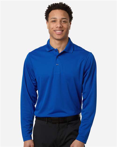Men's Nova Performance Long Sleeve Pique Polo — True Royal
