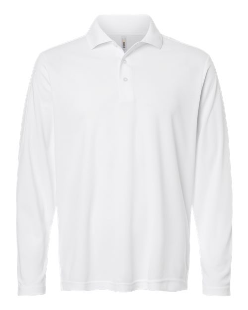 Men's Nova Performance Long Sleeve Pique Polo — White