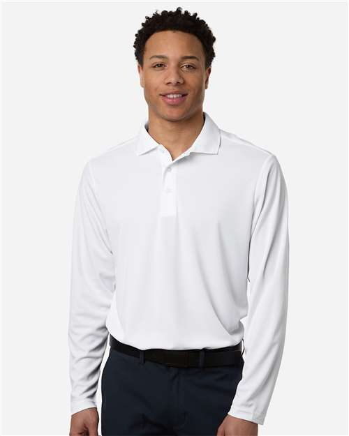 Men's Nova Performance Long Sleeve Pique Polo — White
