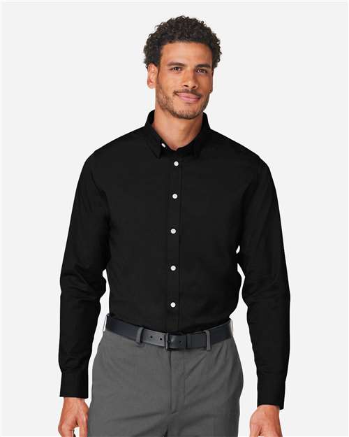 Men's CrownLux Performance® Spencer Poplin Dress Shirt — Black
