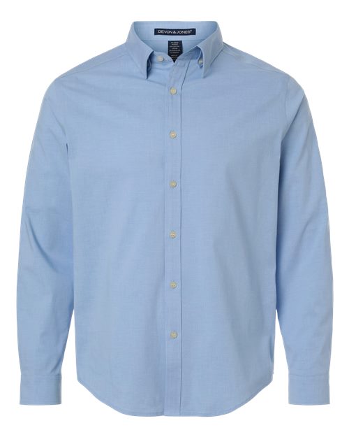Men's CrownLux Performance® Spencer Poplin Dress Shirt — Light Blue Melange