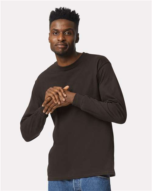 Unisex Ultra Cotton® Long Sleeve T-Shirt — Dark Chocolate