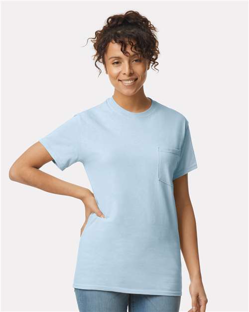 Unisex Ultra Cotton® Pocket T-Shirt — Light Blue