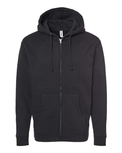 Unisex Heavyweight Full-Zip Hooded Sweatshirt — Black