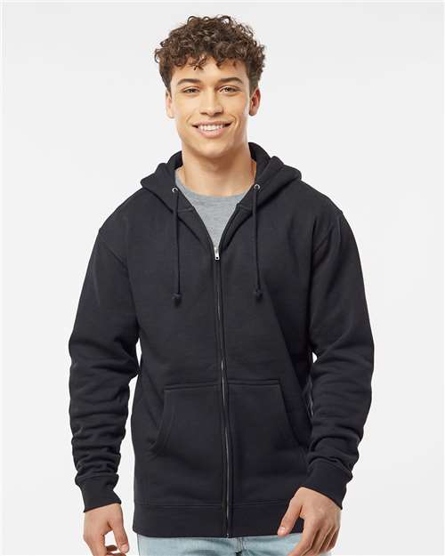 Unisex Heavyweight Full-Zip Hooded Sweatshirt — Black