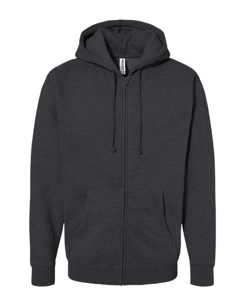 Unisex Heavyweight Full-Zip Hooded Sweatshirt — Charcoal Heather
