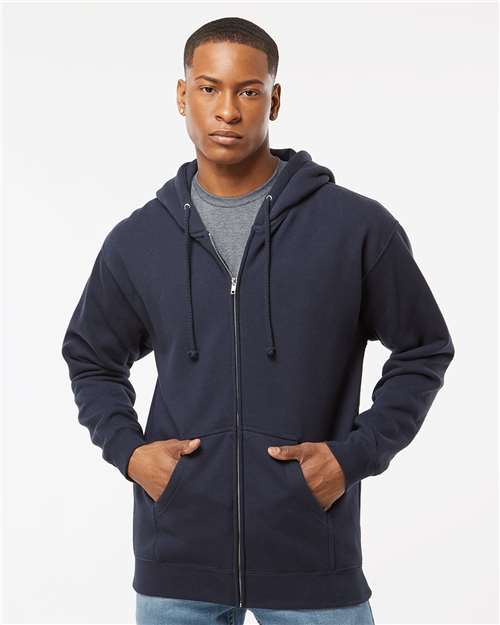 Unisex Heavyweight Full-Zip Hooded Sweatshirt — Navy