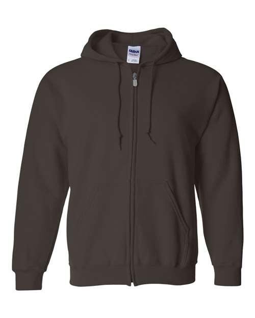 Unisex Heavy Blend™ Full-Zip Hooded Sweatshirt — Dark Chocolate