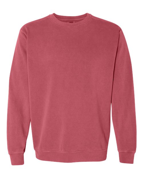 Unisex Garment-Dyed Crewneck Sweatshirt — Crimson