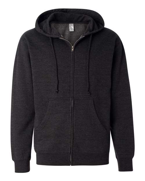 Unisex Midweight Full-Zip Hooded Sweatshirt — Charcoal Heather