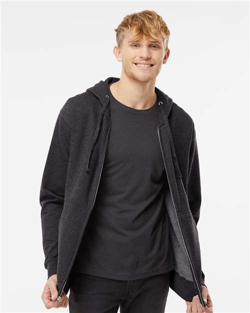 Unisex Midweight Full-Zip Hooded Sweatshirt — Charcoal Heather
