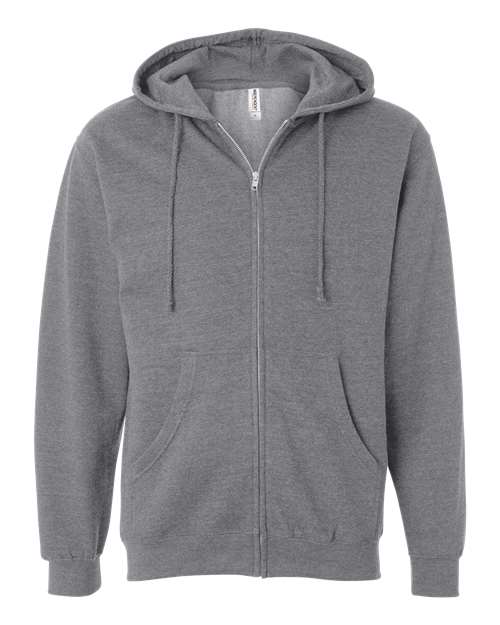 Unisex Midweight Full-Zip Hooded Sweatshirt — Gunmetal Heather