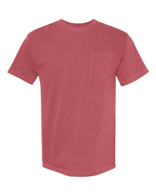 Unisex Garment-Dyed Heavyweight Pocket T-Shirt — Crimson