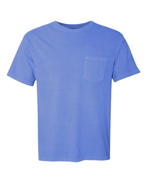 Unisex Garment-Dyed Heavyweight Pocket T-Shirt — Flo Blue