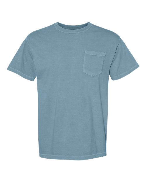Unisex Garment-Dyed Heavyweight Pocket T-Shirt — Ice Blue