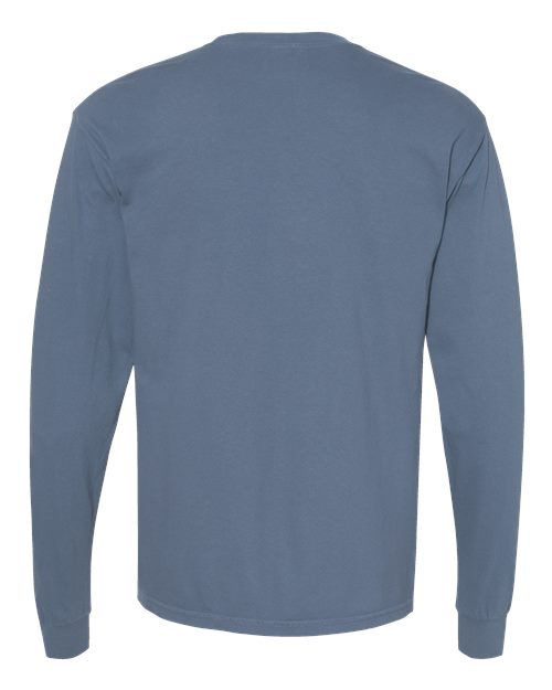 Unisex Garment-Dyed Heavyweight Long Sleeve T-Shirt — Blue Jean