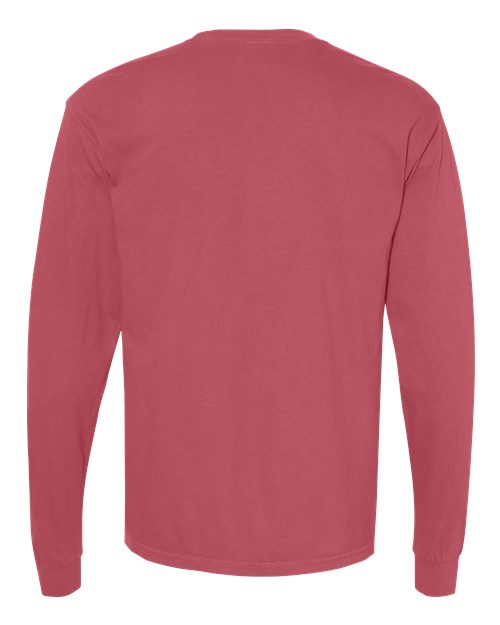 Unisex Garment-Dyed Heavyweight Long Sleeve T-Shirt — Crimson
