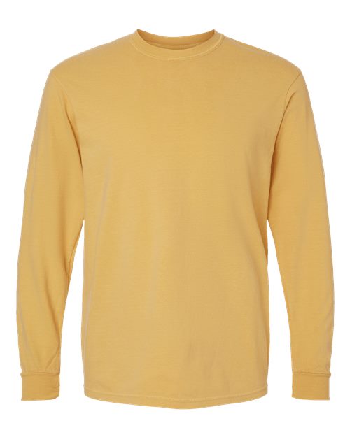 Unisex Garment-Dyed Heavyweight Long Sleeve T-Shirt — Mustard