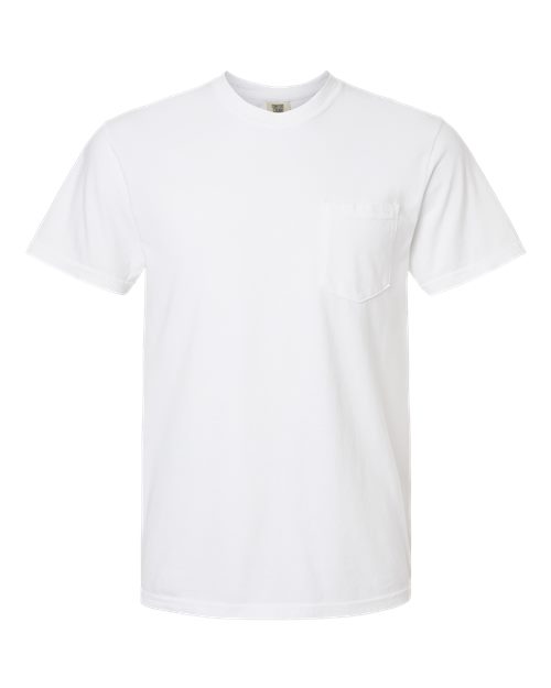 Unisex Garment-Dyed Heavyweight Pocket T-Shirt — White