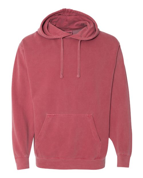 Unisex Garment-Dyed Hooded Sweatshirt — Crimson