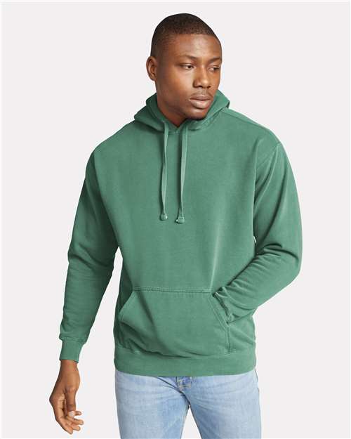 Unisex Garment-Dyed Hooded Sweatshirt — Light Green