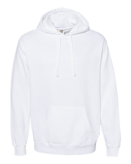 Unisex Garment-Dyed Hooded Sweatshirt — White