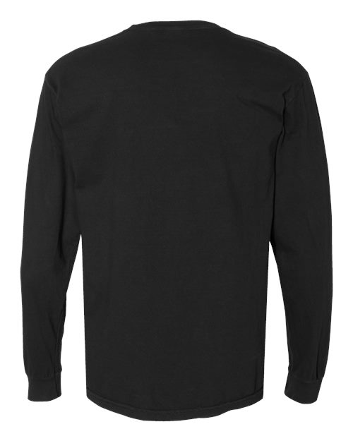 Unisex Garment-Dyed Heavyweight Long Sleeve T-Shirt — Black