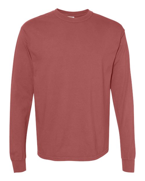 Unisex Garment-Dyed Heavyweight Long Sleeve T-Shirt — Brick