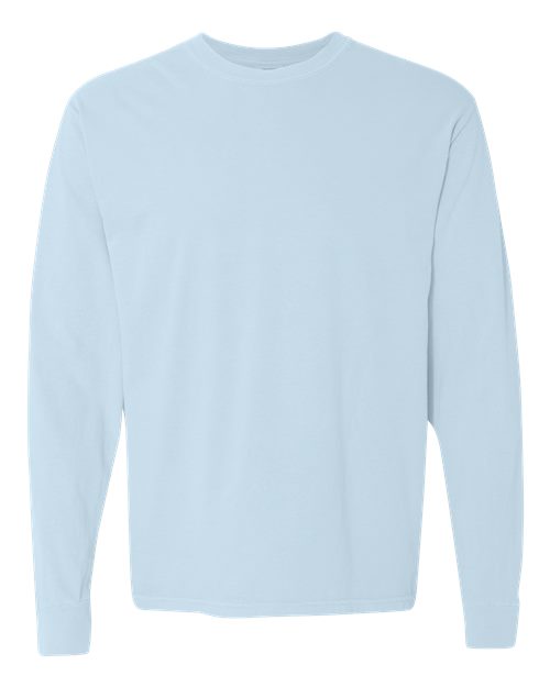Unisex Garment-Dyed Heavyweight Long Sleeve T-Shirt — Chambray